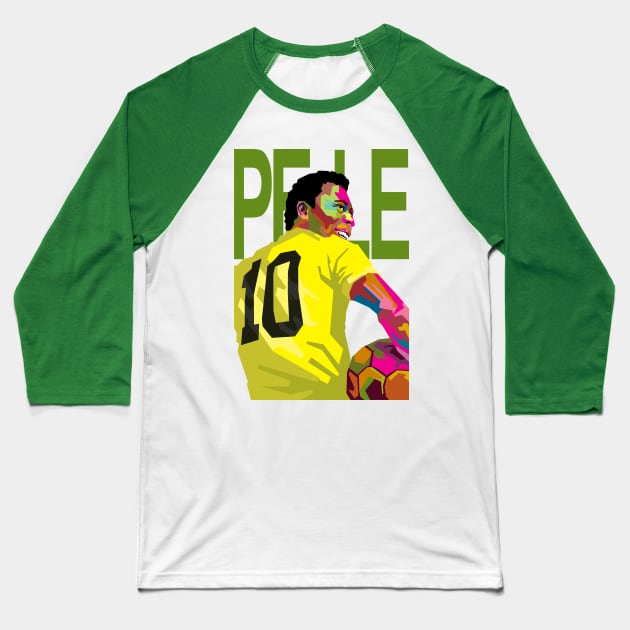 legend football player - pele Baseball T-Shirt by rifaisetyo